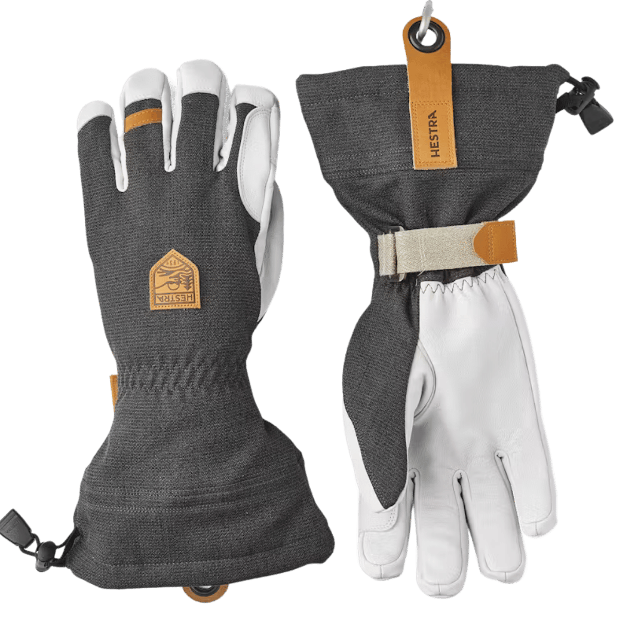 HESTRA ARMY LEATHER PATROL GAUNTLET GLOVE - CHARCOAL