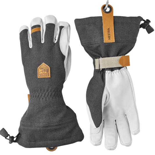 HESTRA ARMY LEATHER PATROL GAUNTLET GLOVE - CHARCOAL