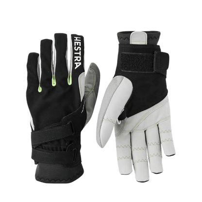 HESTRA UNISEX XC ERGO GRIP SHARK 5-FINGER GLOVE - BLACK & LIGHT GRAY