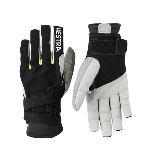 HESTRA UNISEX XC ERGO GRIP SHARK 5-FINGER GLOVE - BLACK & LIGHT GRAY