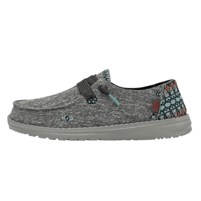HEY DUDE WOMEN'S WENDY FLORA - TULIP GREY FRONT