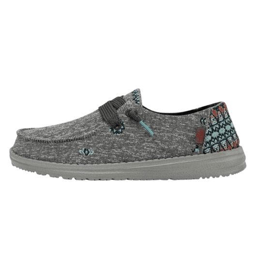 HEY DUDE WOMEN'S WENDY FLORA - TULIP GREY FRONT