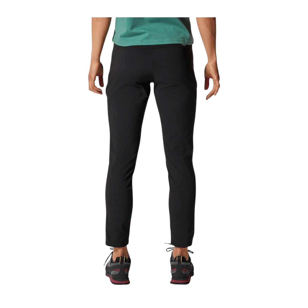 MOUNTAIN HARDWEAR WOMEN'S DYNAMA HIGH RISE ANKLE PANT - BLACK - BACK VIEW
