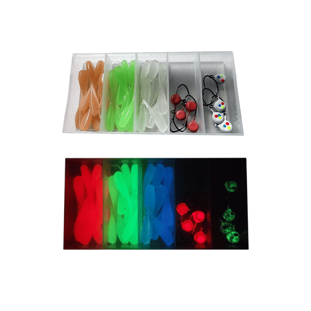HIT LURES UNIVERSAL MINNOW PLASTIC KIT 1-1/4IN GLOW