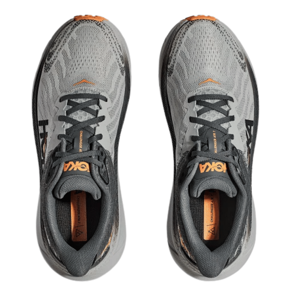 HOKA MEN'S CHALLENGER ATR 7 RUNNING SHOES - MIST/CASTLEROCK - TOP FULL VIEW PAIR