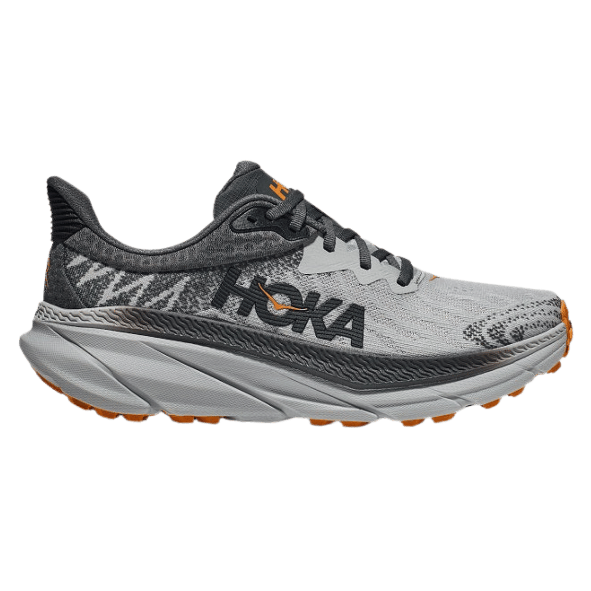 HOKA MEN'S CHALLENGER ATR 7 RUNNING SHOES - MIST/CASTLEROCK - LEFT SIDE VIEW