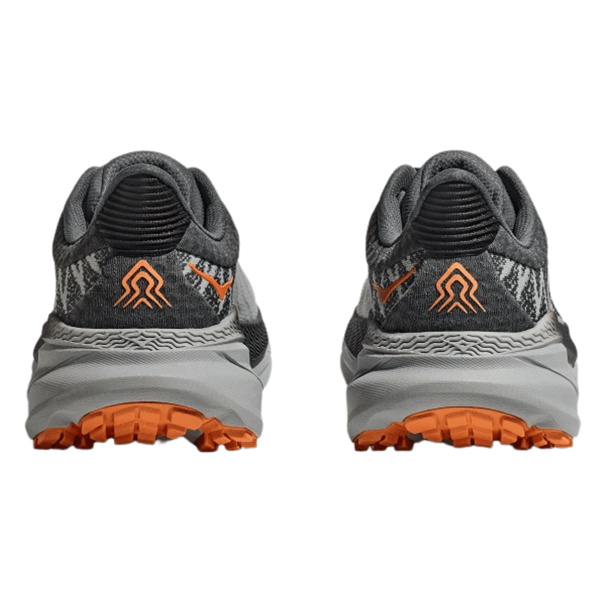 HOKA MEN'S CHALLENGER ATR 7 RUNNING SHOES - MIST/CASTLEROCK - BACK FULL VIEW