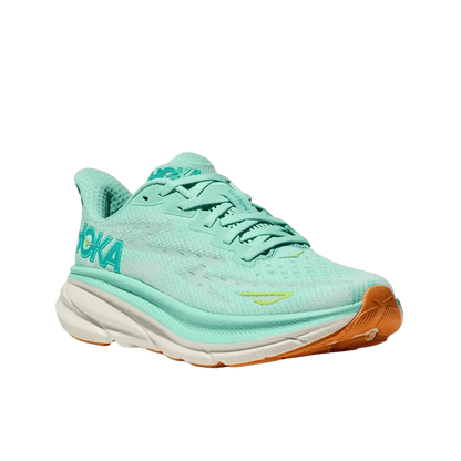 HOKA ONE ONE WOMEN'S CLIFTON 9 - SEAFOAM/AQUA BREEZE FRONT