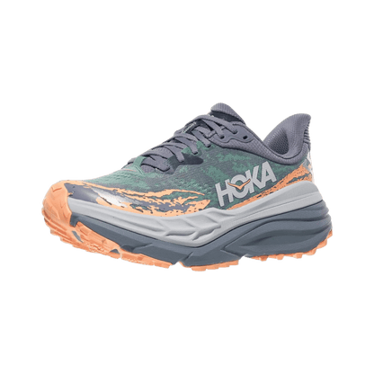 HOKA ONE ONE WOMENS STINSON 7 - GREY SKIES/PALE TANGERINE FRONT