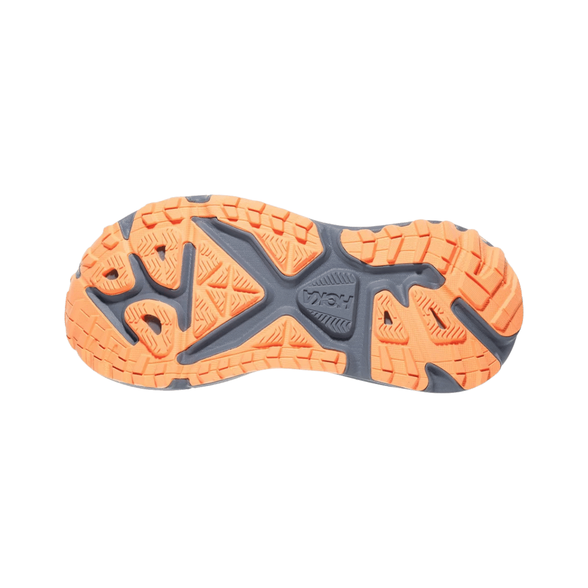 HOKA ONE ONE WOMENS STINSON 7 - GREY SKIES/PALE TANGERINE SOLE VIEW