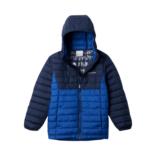 COLUMBIA BOYS' POWDER LITE II HOODED JACKET - MOUNTAIN BLUE
