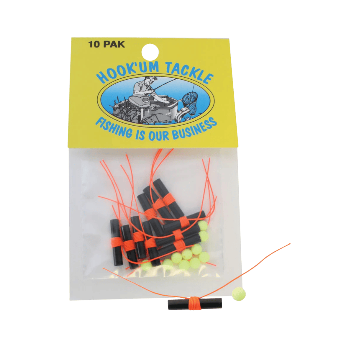 HOOKUM BOBBER STOP WITH BEADS 10PACK - ORANGE