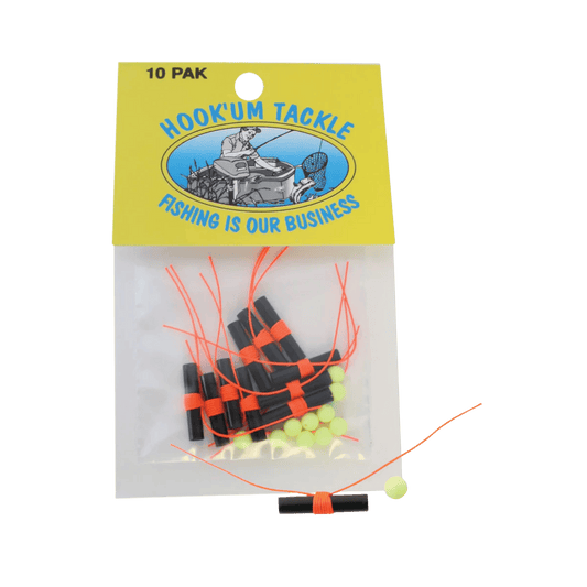 HOOKUM BOBBER STOP WITH BEADS 10PACK - ORANGE