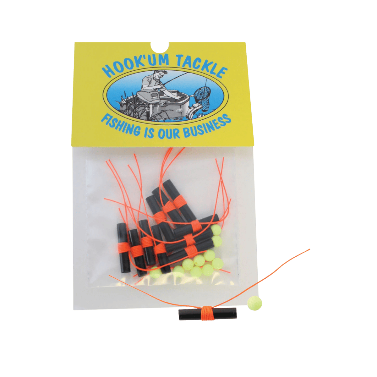 HOOKUM BOBBER STOP WITH BEADS 3PACK - ORANGE