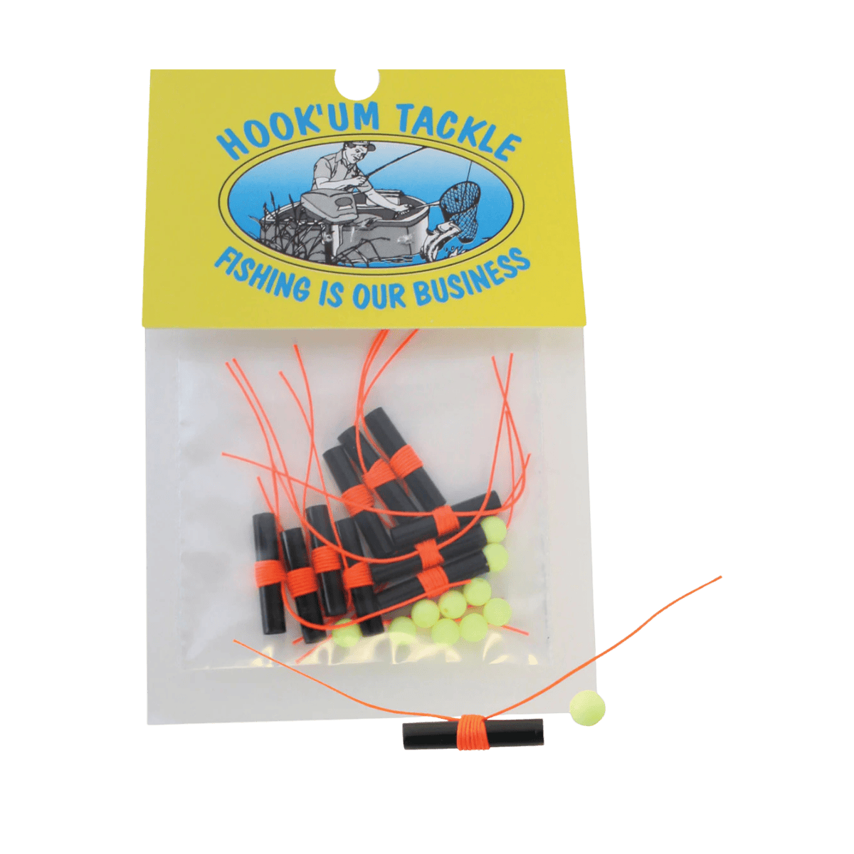 HOOKUM BOBBER STOP WITH BEADS 40PACK - ORANGE