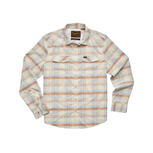 HOWLER BROTHERS H BAR B TECH LONGSLEEVE CAMERON PLAID CREAM