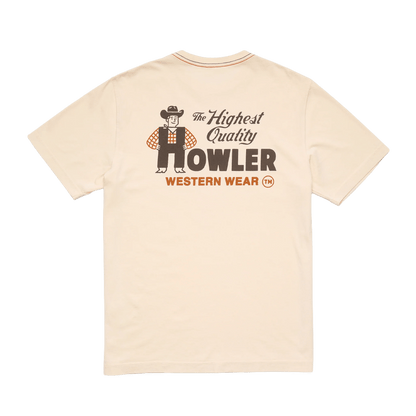 HOWLER BROTHERS H-MAN WESTERN WEAR COTTON T-SHIRT  NATURAL BACK