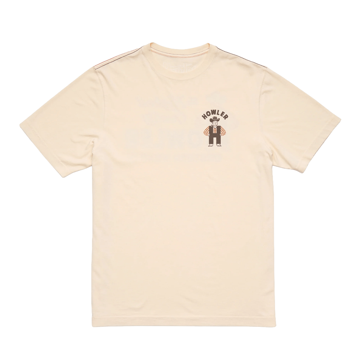 HOWLER BROTHERS H-MAN WESTERN WEAR COTTON T-SHIRT  NATURAL FRONT