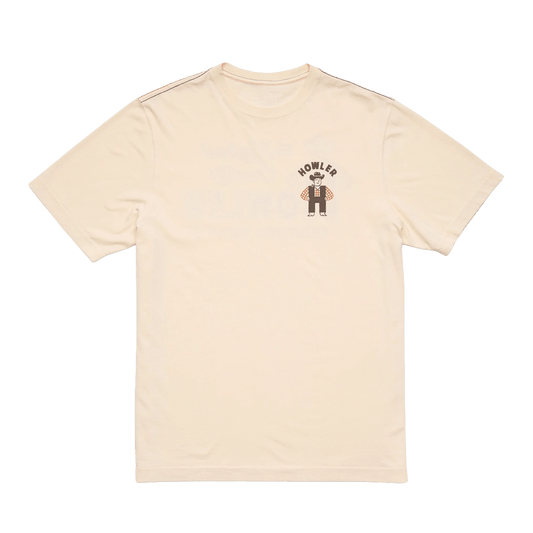 HOWLER BROTHERS H-MAN WESTERN WEAR COTTON T-SHIRT  NATURAL FRONT