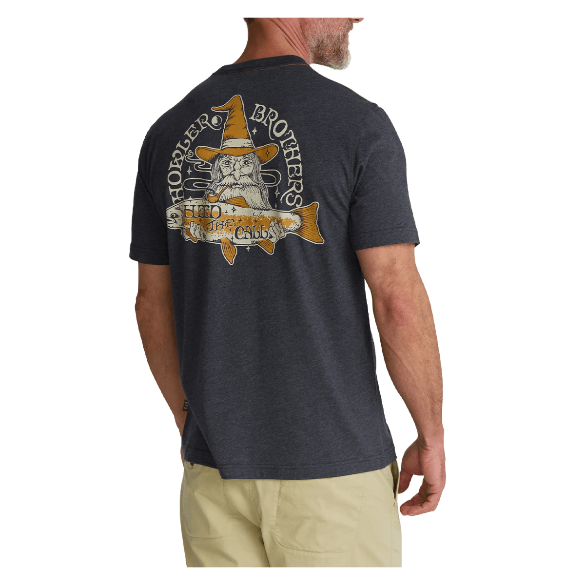 HOWLER BROTHERS BLENDED T-SHIRT - NAVY HEATHER - BACK VIEW