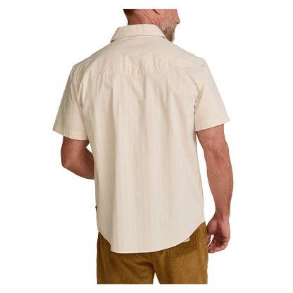 HOWLER BROTHERS CROSSCUT DELUXE SHORTSLEEVE SNAPSHIRT - OFF WHITE DOBBY - BACK VIEW
