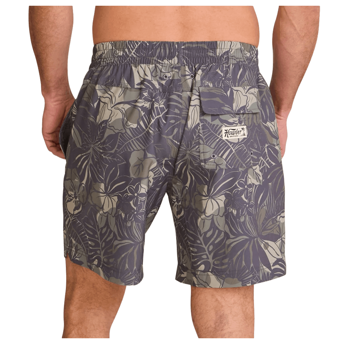 HOWLER BROTHERS DEEP SET BOARDSHORTS - ANTIQUE BLACK - BACK GRAPHIC VIEW