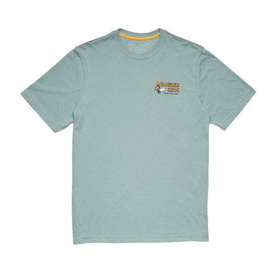 HOWLER BROTHERS EL MONITO SURFS BLENDED T-SHIRT - RIVIERA BLUE - FRONT GRAPHIC VIEW