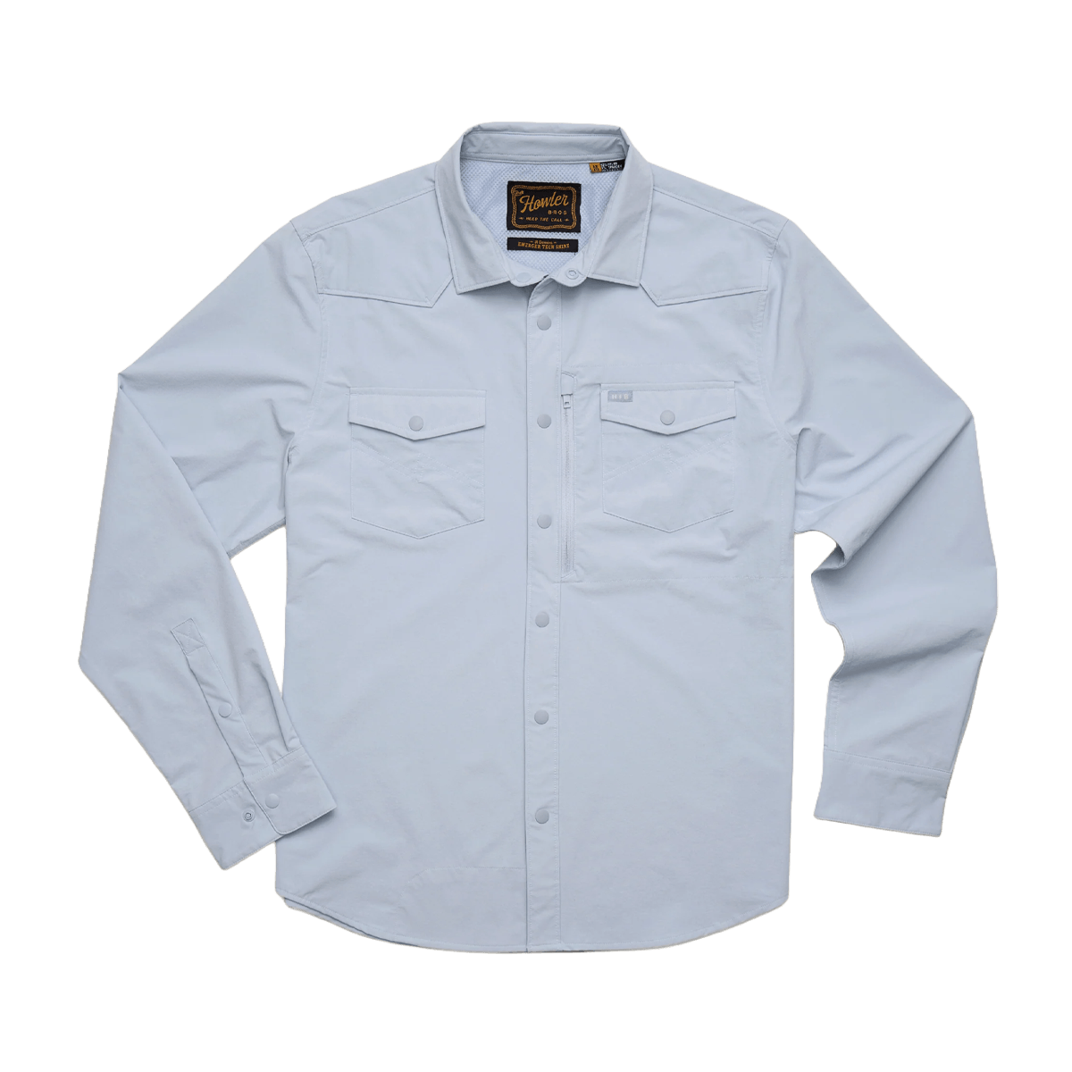 HOWLER BROTHERS EMERGER TECH LONGSLEEVE - SKY- FRONT VIEW