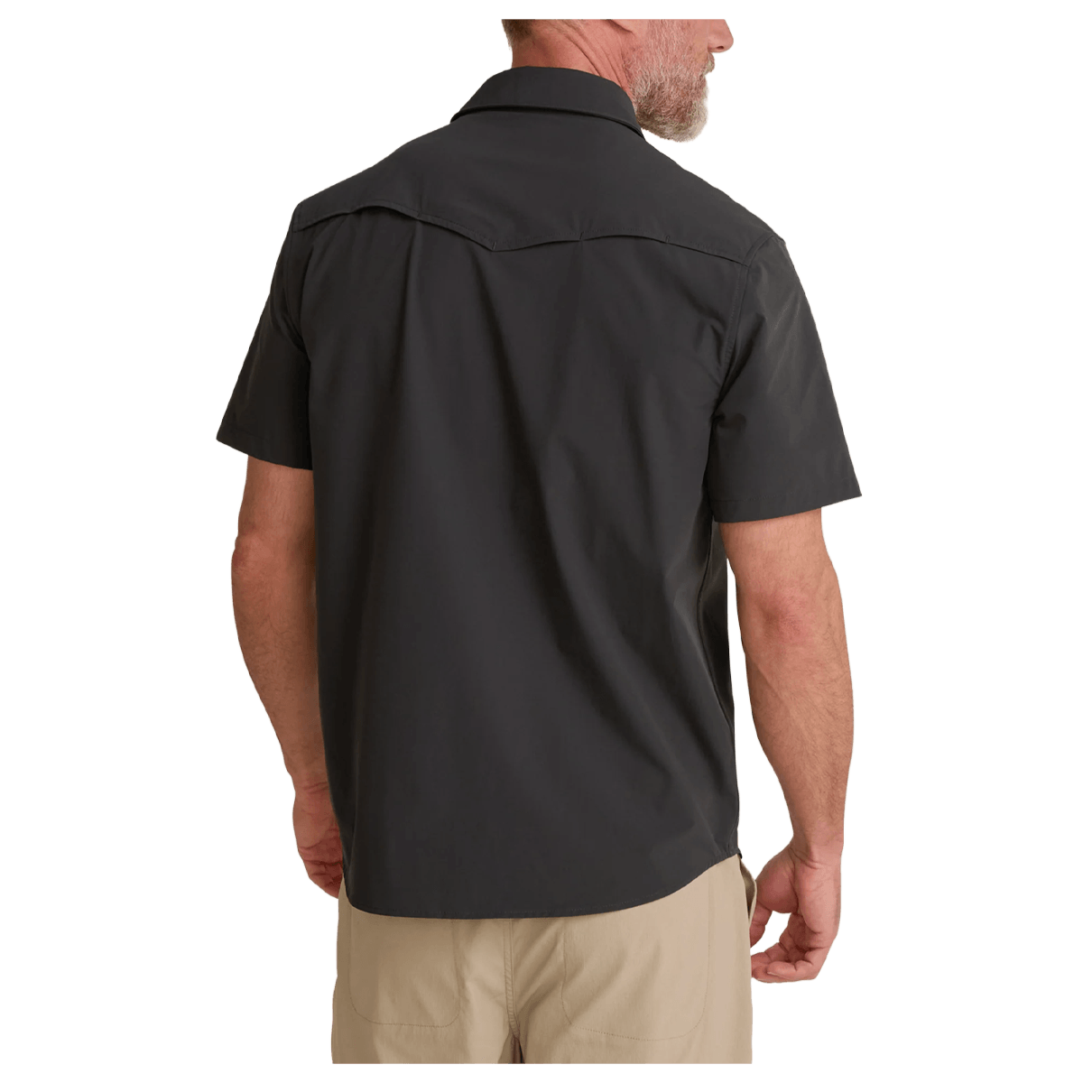 HOWLER BROTHERS EMERGER TECH SHIRT - ANTIQUE BLACK - BACK VIEW