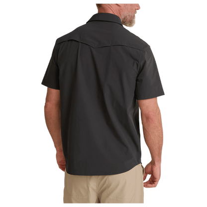 HOWLER BROTHERS EMERGER TECH SHIRT - ANTIQUE BLACK - BACK VIEW