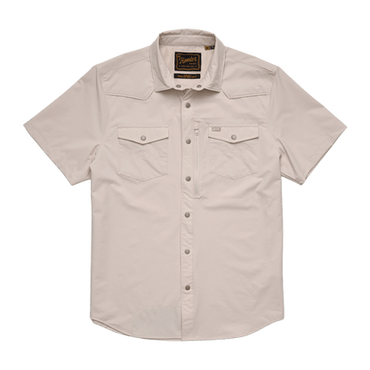 HOWLER BROTHERS EMERGER TECH SHIRT - CHALK- FRONT VIEW