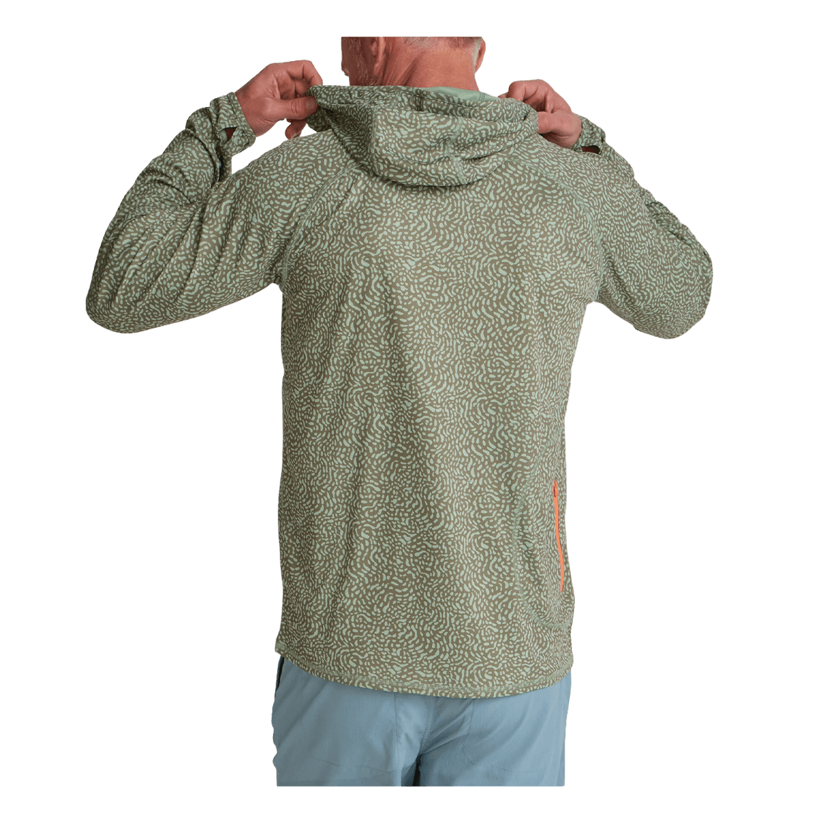 HOWLER BROTHERS LOGGERHEAD HOODIE - POND PATTERNS MERMAID -BACK VIEW
