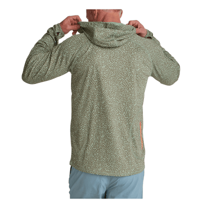 HOWLER BROTHERS LOGGERHEAD HOODIE - POND PATTERNS MERMAID -BACK VIEW