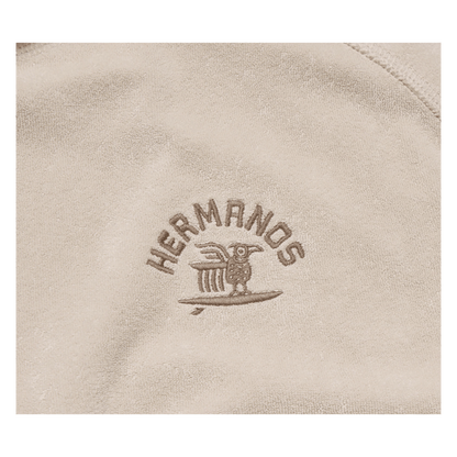 HOWLER BROTHERS TERRYCLOTH HOODIE - SAND - UP CLOSE EMBROIDERY
