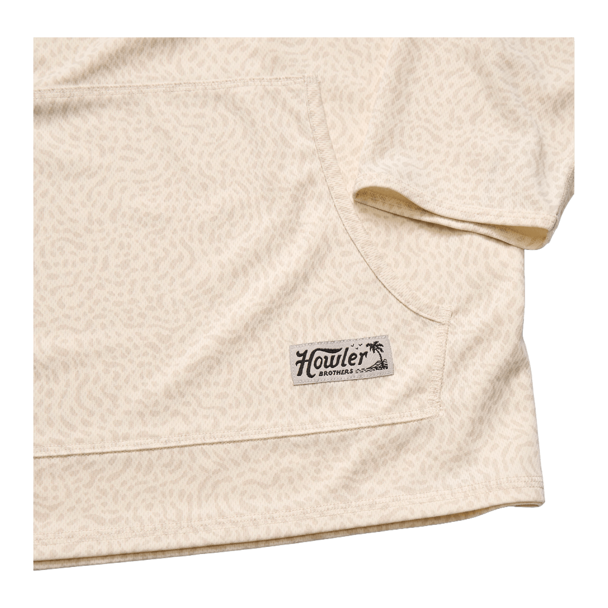 HOWLER BROTHERS LOGGERHEAD HOODIE - POND PATTERNS BONE - PATTERN CLOSEUP