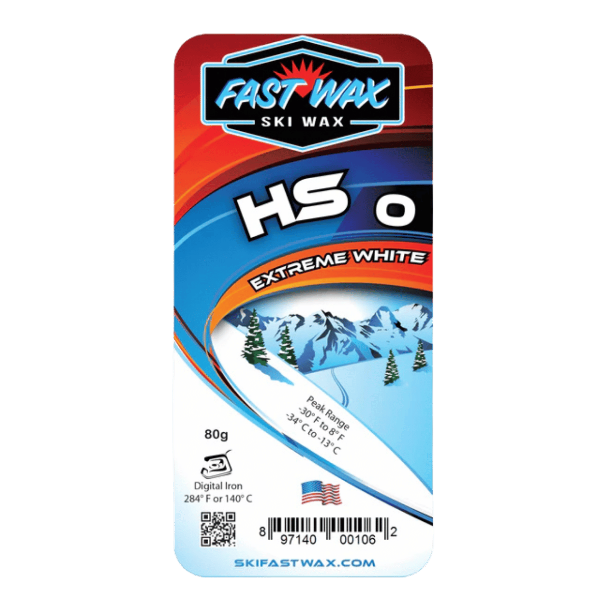 FAST WAX HS 0 EXTREME RACING 80G - WHITE - FRONT/PACKAGING VIEW