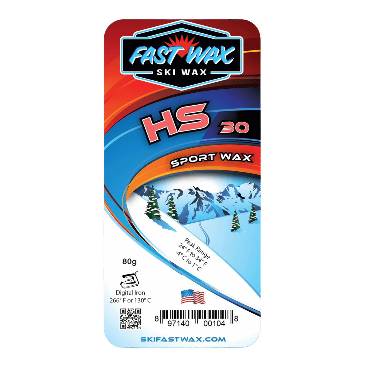 FAST WAX HS 30 SPORT WAX 80G - RED - FRONT VIEW/PACKAGING VIEW