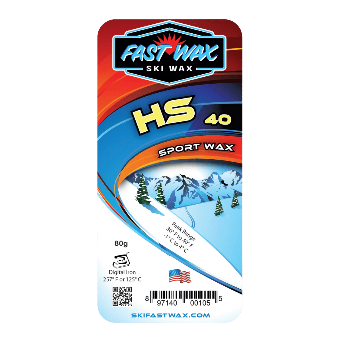 FAST WAX HS 40 SPORT WAX 80G - YELLOW - FRONT/PACKAGING VIEW