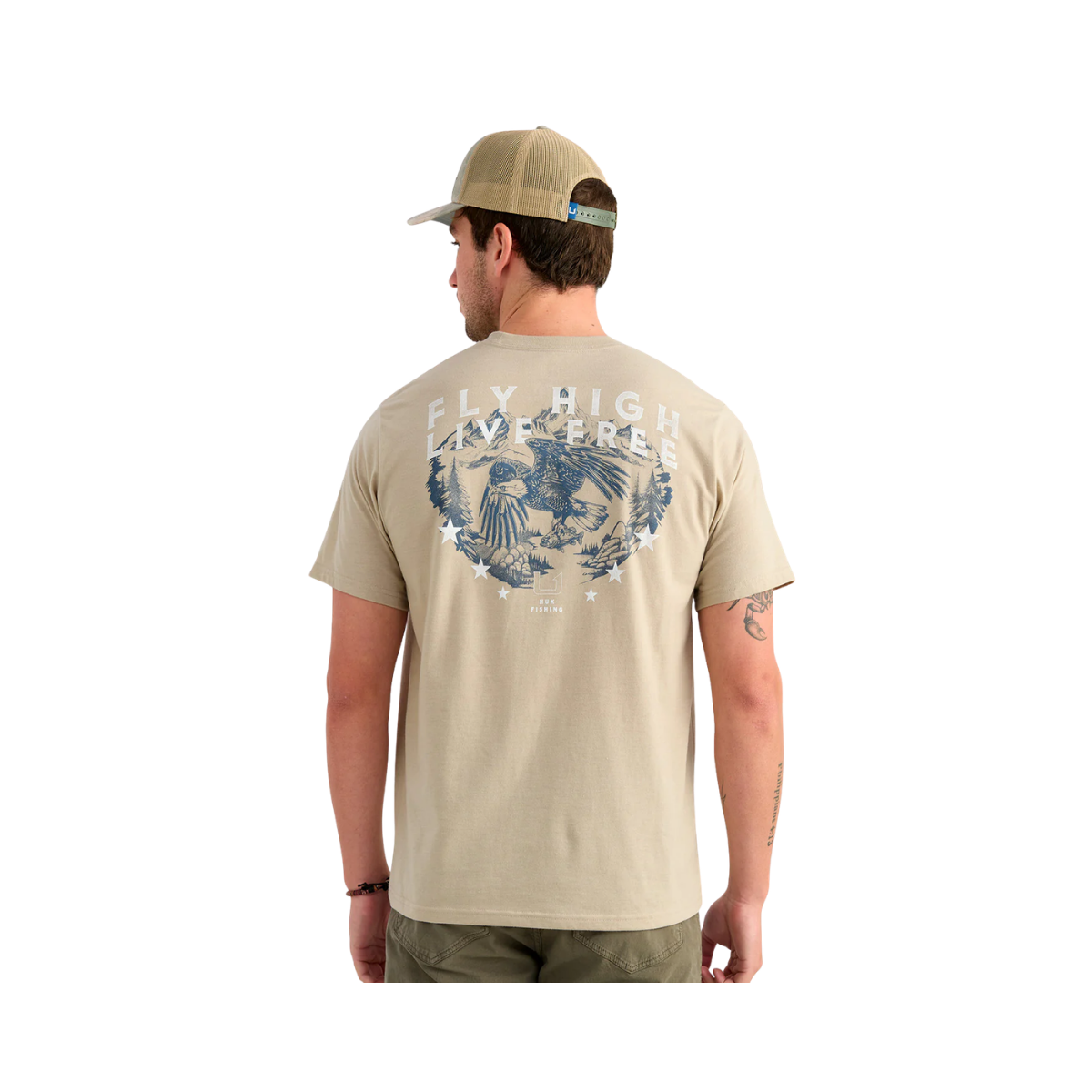 HUK BASS EAGLE SS PCKT TEE BACK VIEW
