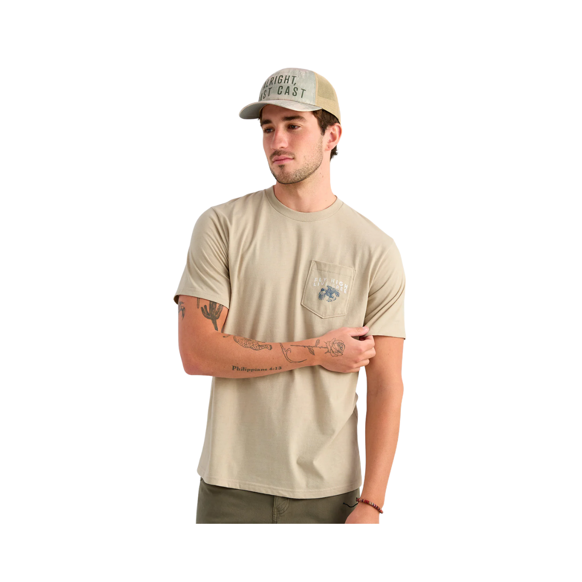HUK BASS EAGLE SS PCKT TEE FRONT VIEW