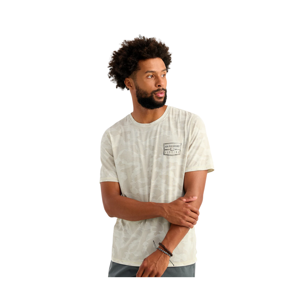 HUK DRIFT PRINTED S/S CREW FRONT VIEW