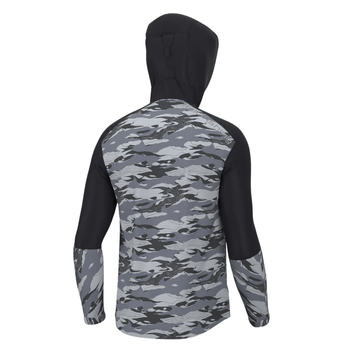 HUK GRAND BANKS JACKET TIDAL MAP - VOLCANIC ASH - BACK VIEW