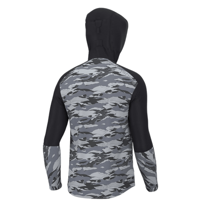 HUK GRAND BANKS JACKET TIDAL MAP - VOLCANIC ASH - BACK VIEW