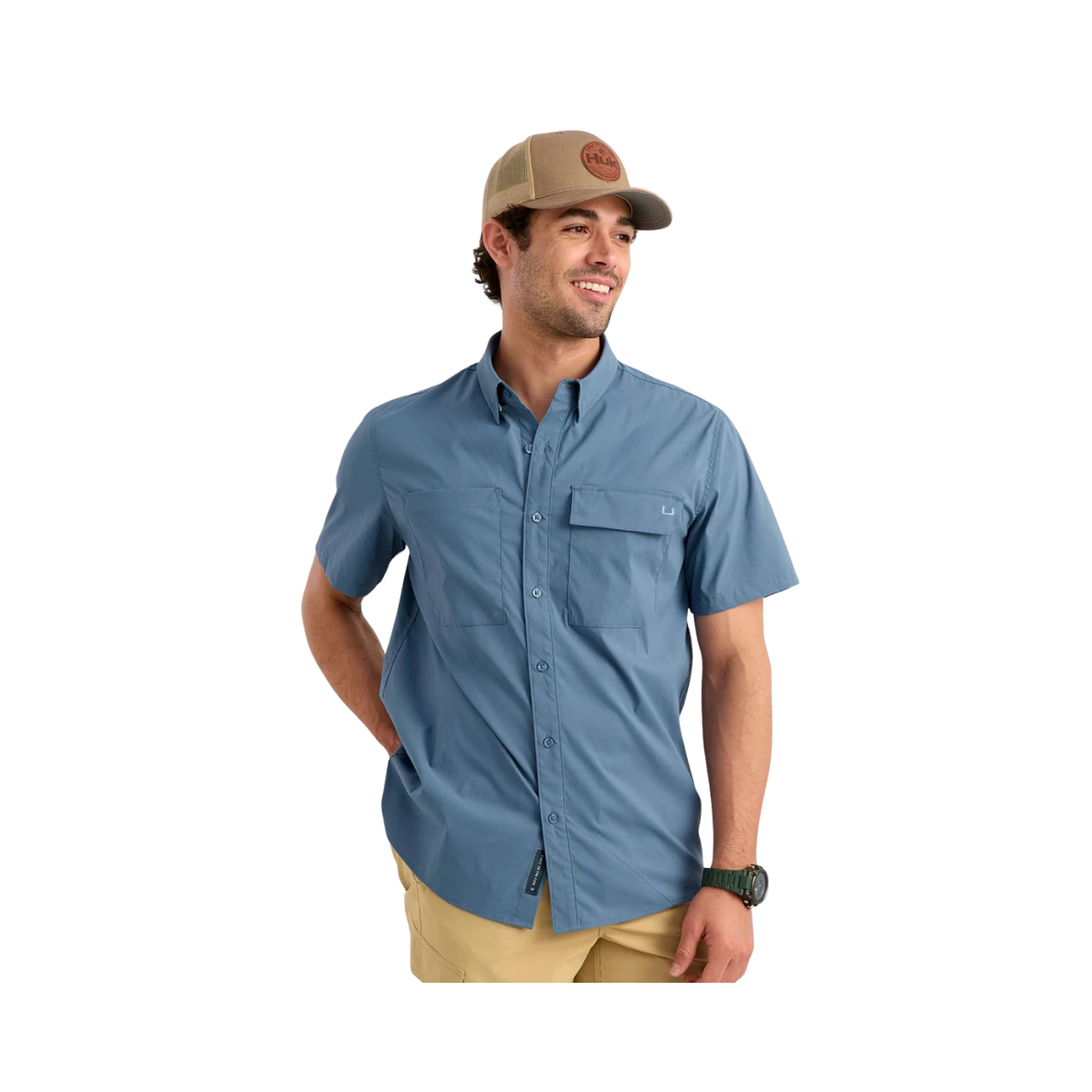 HUK ICON S/S SHIRT STORMY BLUE