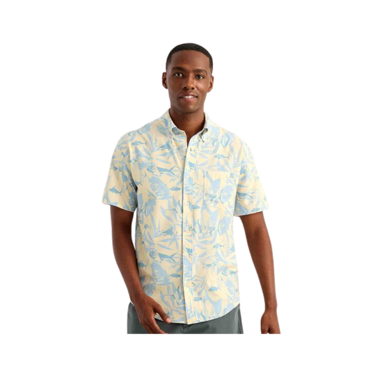 HUK KONA PRINTED S/S SHIRT OYSTER GREY