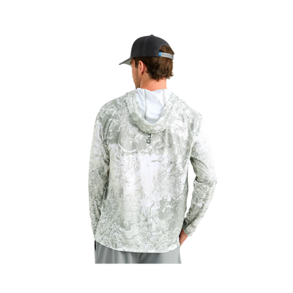 HUK PURSUIT MOSSY OAK L/S HOODIE BACK VIEW