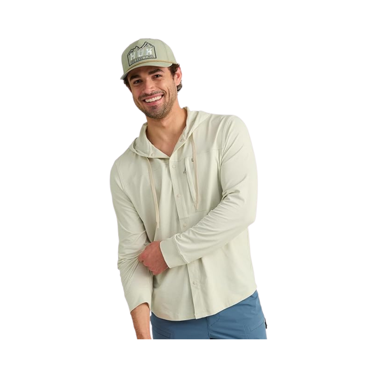 HUK WATERSHED HOODED SHIRT FRONT VIEW