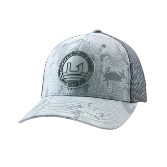 HUK YOUTH CIRCLE PATCH TRUCKER HAT SHARKSKIN
