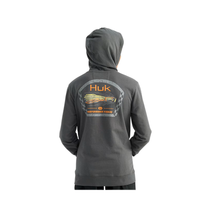 HUK YOUTH FAST BADGE TERRY HOODIE BACK VIEW