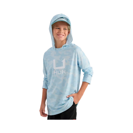 HUK YOUTH ICON PRINTED HOODIE COASTAL DRIFT